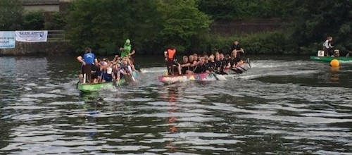 Sonnwendfeier mit Drachenboot-Regatta in Saarbrücken