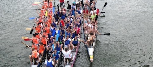Beim 4. Schülercup in Wiesbaden wurde das Drachenboot-Paddeln gefeiert!