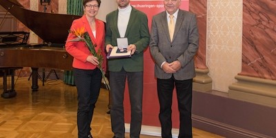 Volker Reichel erhält die Sportplakette des Freistaates Thüringen