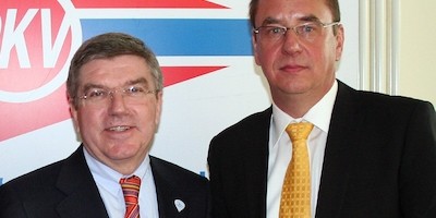 Thomas Bach bei der Kanu-WM 2013 in Duisburg