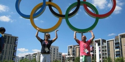 Slalom-Team eine Woche vor Beginn der Wettbewerbe in London bester Dinge