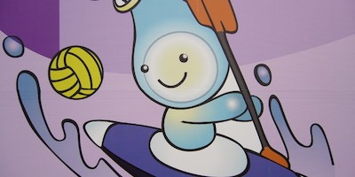 Deutsche Kanu-Polo Spieler zum ersten Mal auf dem Wasser in Taiwan