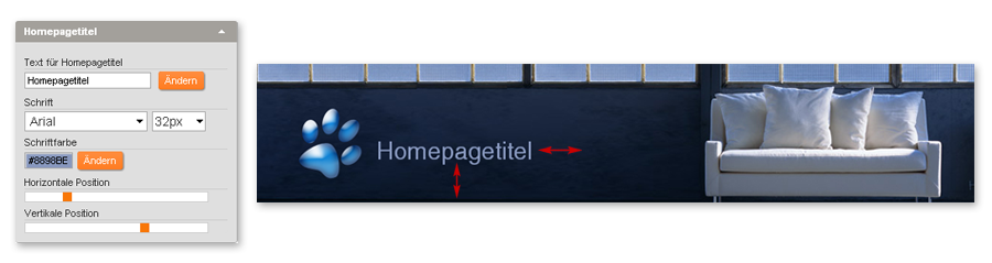 Homepagetitel und Logo in Headergrafik